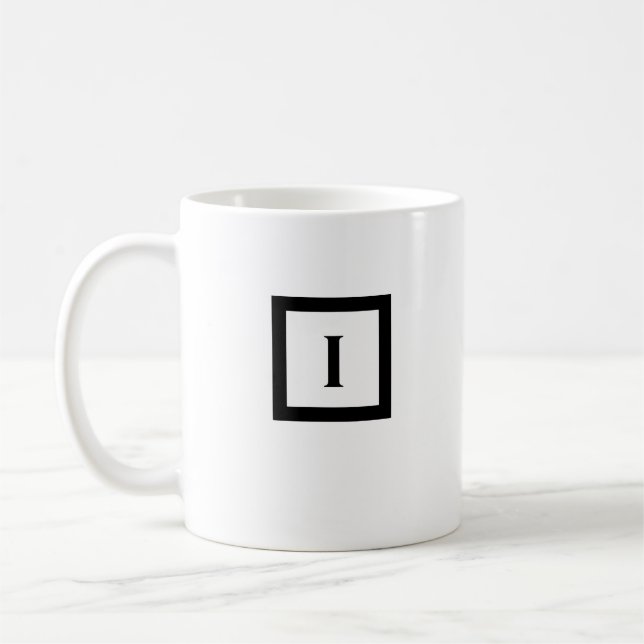 Monogram minimalistisk Brev I-svartvitt Kaffemugg (Vänster)