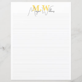 Monogram minimalistisk chic namnpapperi