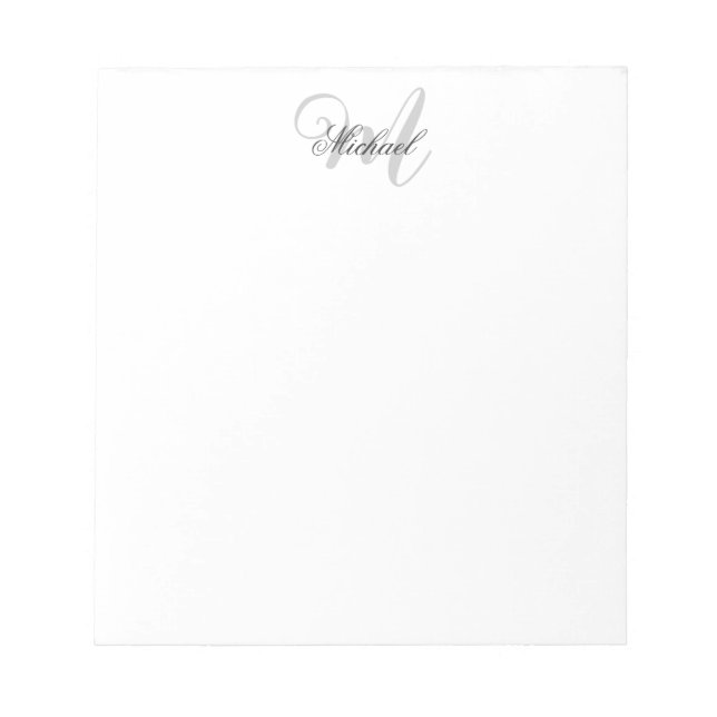 Monogram Minimalistisk Enkel Modern Anteckningsblock (Framsida)