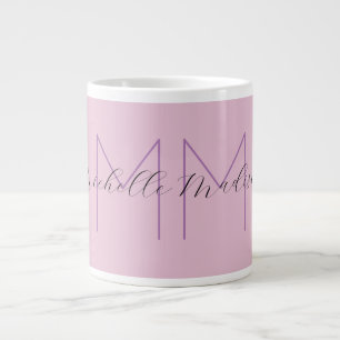 Monogram minimalistisk handskrift för Namn Initial Jumbo Mugg