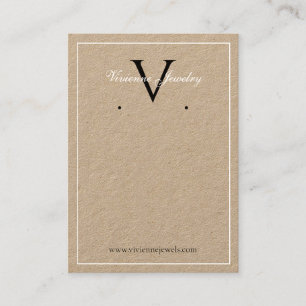 Monogram Minimalistisk Smycken Örhängen Visningsko Visitkort