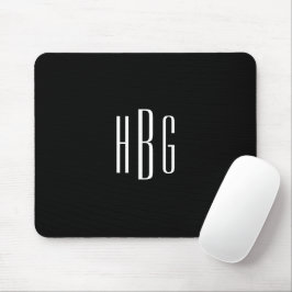 Monogram minimalistisk svart vit inledning musmatta