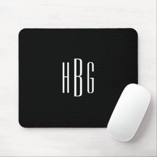 Monogram minimalistisk svart vit inledning musmatta