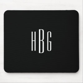 Monogram minimalistisk svart vit inledning musmatta