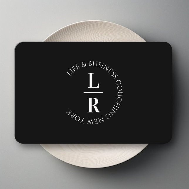 Monogram, minimalistisk svartvit verksamhet visitkort (Monogram, minimal black Business Card)