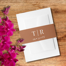 Monogram minimalistisk Terracotta Bröllop Band För Inbjudningskort