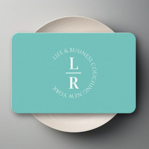 Monogram, minimalistisk turkoverksamhet visitkort
