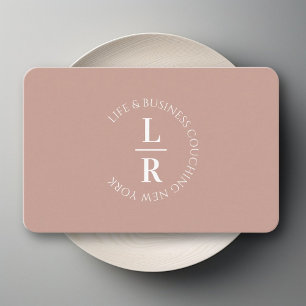 Monogram, minimalistiska malvbruna företag visitkort