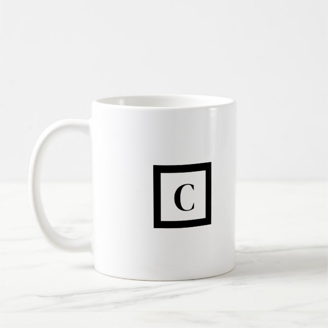 Monogram minimalistiskt Brev C Black & White Kaffemugg (Vänster)