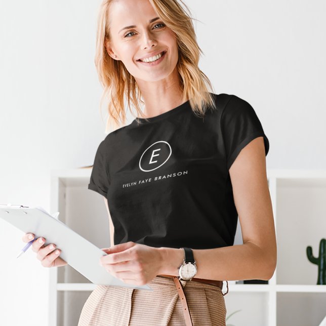 Monogram - minimalistiskt enkelt inledande Namn T Shirt (Skapare uppladdad)