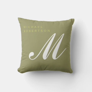 Monogram - minimalistiskt - lägg till ditt namn fr kudde