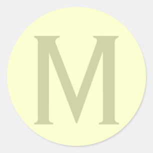 Monogram - minimalistiskt - lägg till ditt namn i runt klistermärke