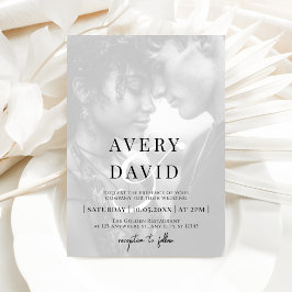 Monogram - minimalistiskt Modern Bröllop-foto Inbjudningar