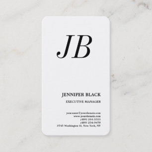 Monogram - minimalistiskt modernt slättvint visitkort
