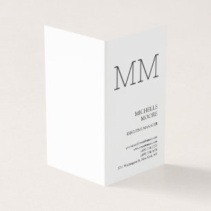 Monogram - minimalistiskt modernt slättvint visitkort