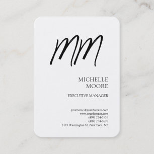 Monogram - minimalistiskt modernt slättvint visitkort