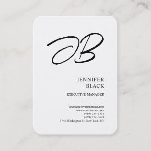 Monogram - minimalistiskt modernt slättvint visitkort