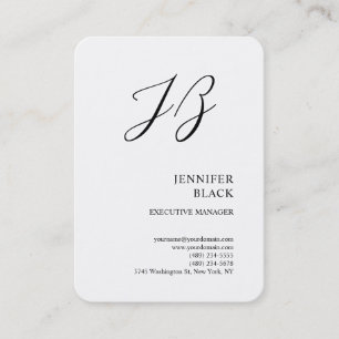 Monogram - minimalistiskt modernt slättvint visitkort
