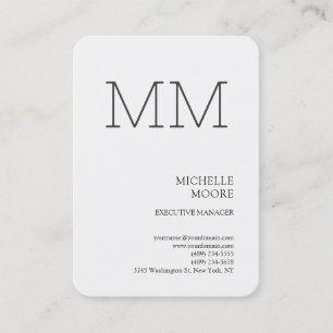Monogram - minimalistiskt modernt slättvint visitkort