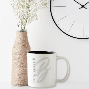 Monogram - minimalt, modernt skript, företagsfet Två-Tonad mugg