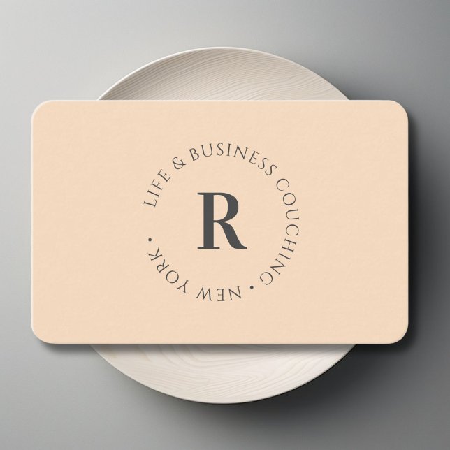 Monogram, Minsta Beige Visitkort (Monogram, Minimum Beige Business Card)