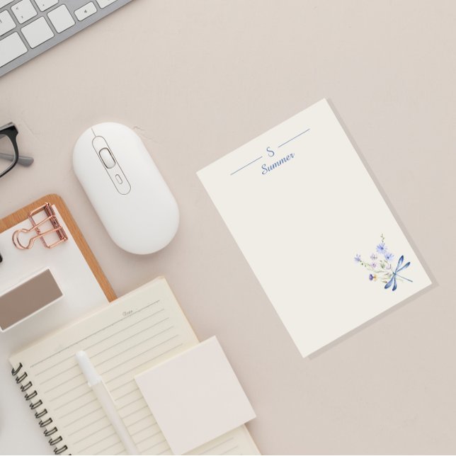 Monogram: Minsta drakonfluori Botaniskt tak Post-it Block (Skapare uppladdad)