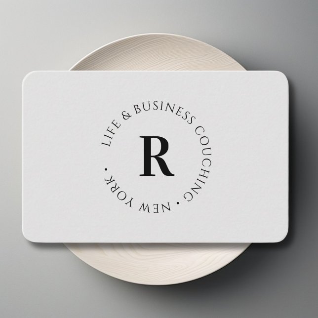 Monogram, minsta Grått-Affärskort Visitkort (Monogram, Minimum Gray Business Card)