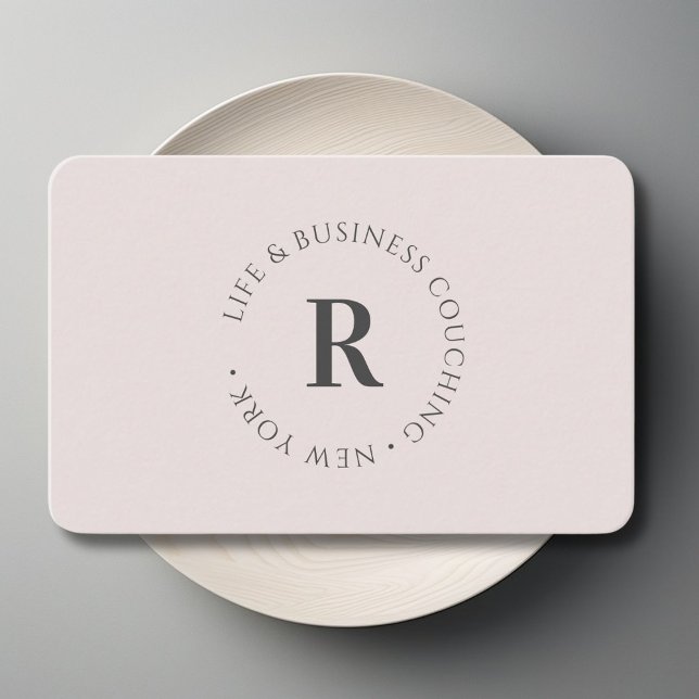 Monogram, minsta Grått Visitkort (Monogram, Minimum Gray Business Card)