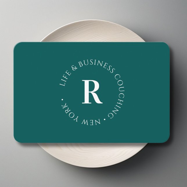 Monogram, minsta Grönt - Affärskort Visitkort (Monogram, Minimum Green Business Business Card)