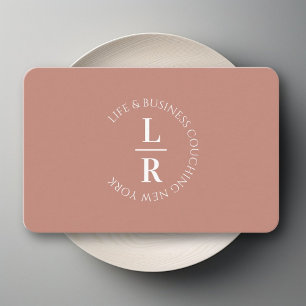 Monogram, minsta lilla rosbruna affärsverksamhet visitkort