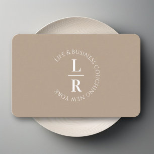Monogram, minsta möjliga bruna beige-verksamhet visitkort