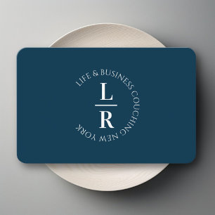 Monogram, minsta mörk blått verksamhet visitkort