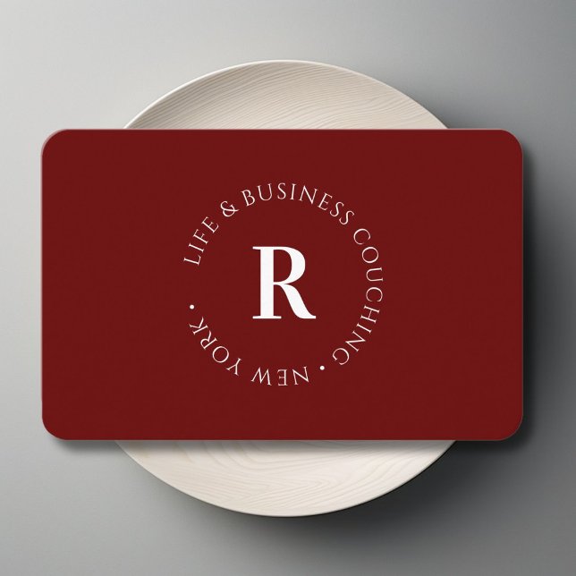 Monogram, minsta röda visitkort (Monogram, Minimum Red Business Card)