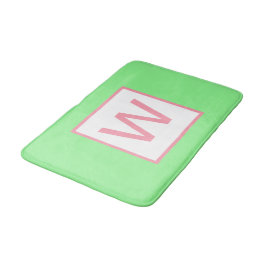 Monogram Mint Grön Pastell Rosa Badrumsmatta