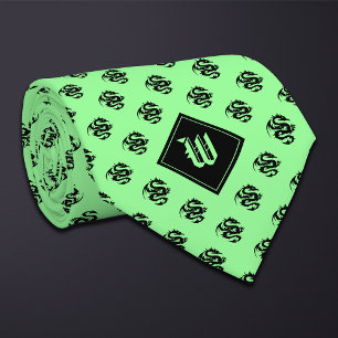 Monogram Mint Grönt Dragon Slips