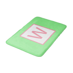 Monogram Mint Grönt Pastel Rosa Badrumsmatta