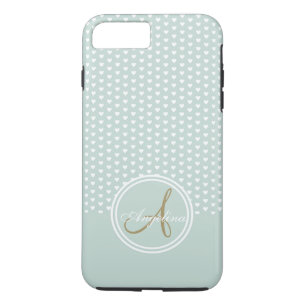 Monogram Mint Hearts