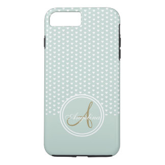 Monogram Mint Hearts