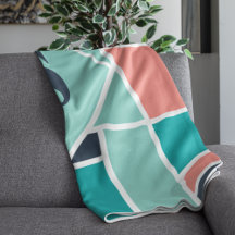 Monogram Mint och Coral Geometric Art