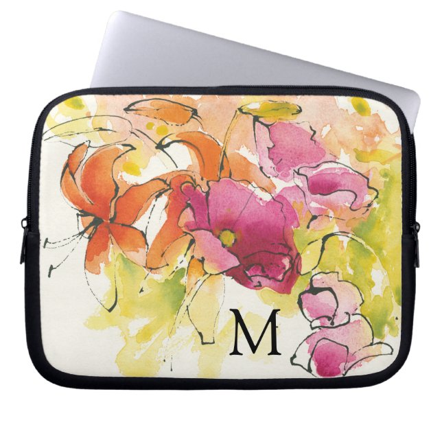 Monogram mitt- | - juli laptop sleeve (Framsidan)
