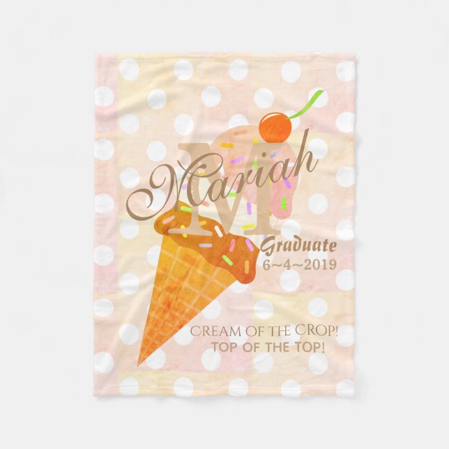 Monogram Mjuk filt med isglasskon i prickmönster (Framsidan)
