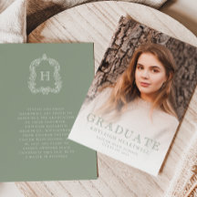 Monogram Mjukgrön Fotobild Examenhälsning