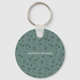 Monogram Moder Modern Minimalist Keychain Nyckelring