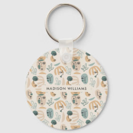 Monogram Moder Modern Minimalist Keychain Nyckelring