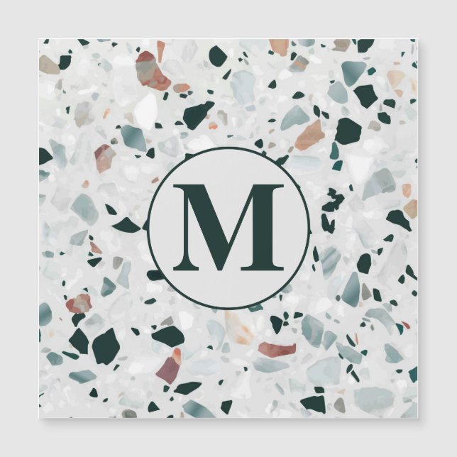 Monogram Modern Abstrakt Terrazzo Mönster (Framsida)