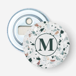 Monogram Modern Abstrakt Terrazzo Mönster Flasköppnare