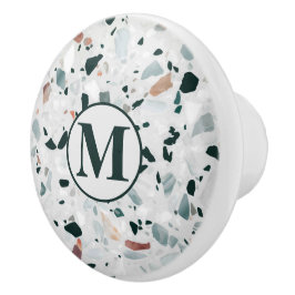 Monogram Modern Abstrakt Terrazzo Mönster Knopp