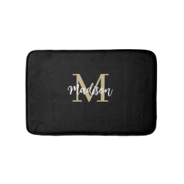 Monogram Modern Black and Tan Sand Badrumsmatta