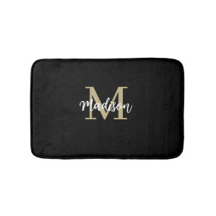 Monogram Modern Black and Tan Sand Badrumsmatta