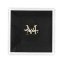 Monogram Modern Black and Tan Sand